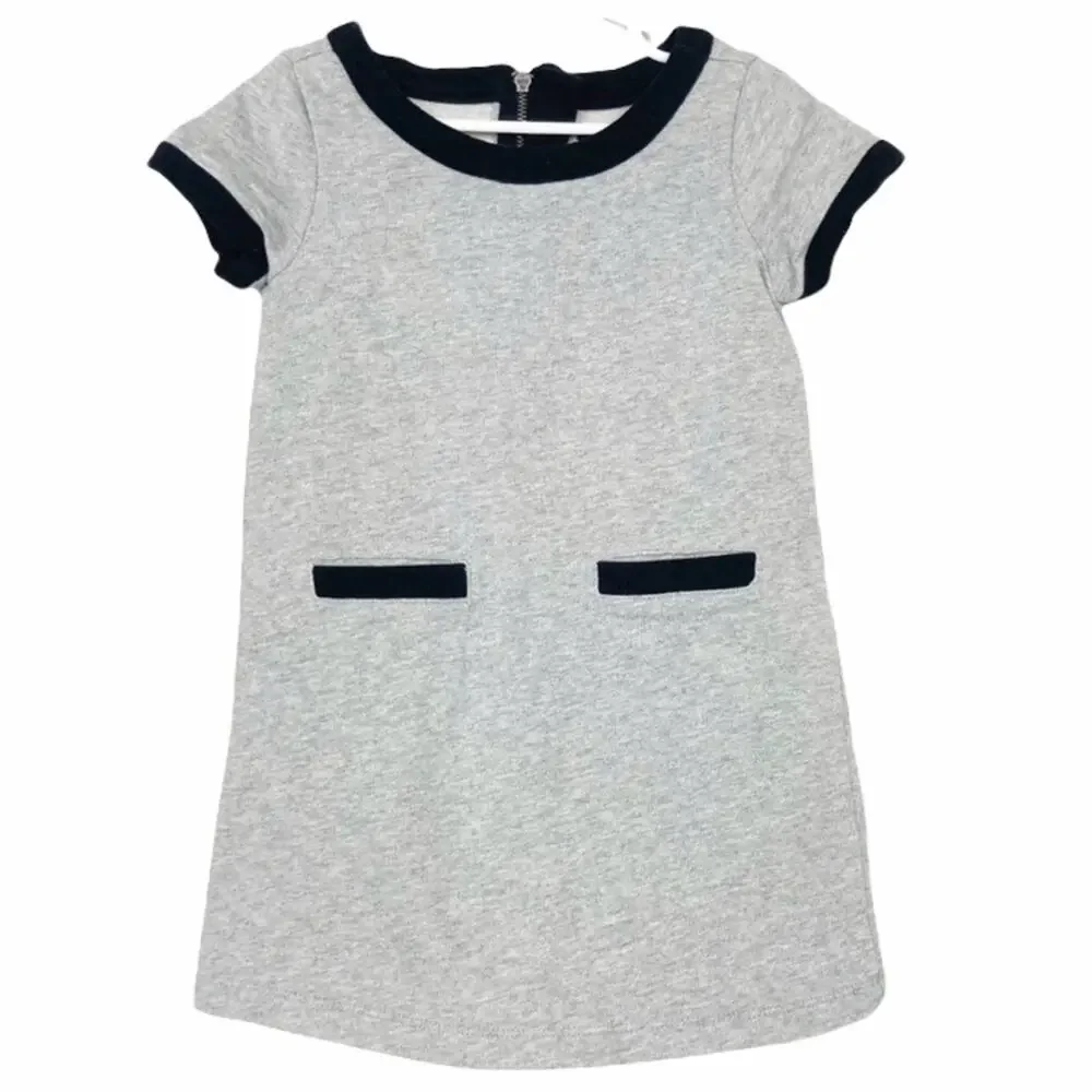 Gap Kids Gray Black Short Sleeve Dress Sz XS 4